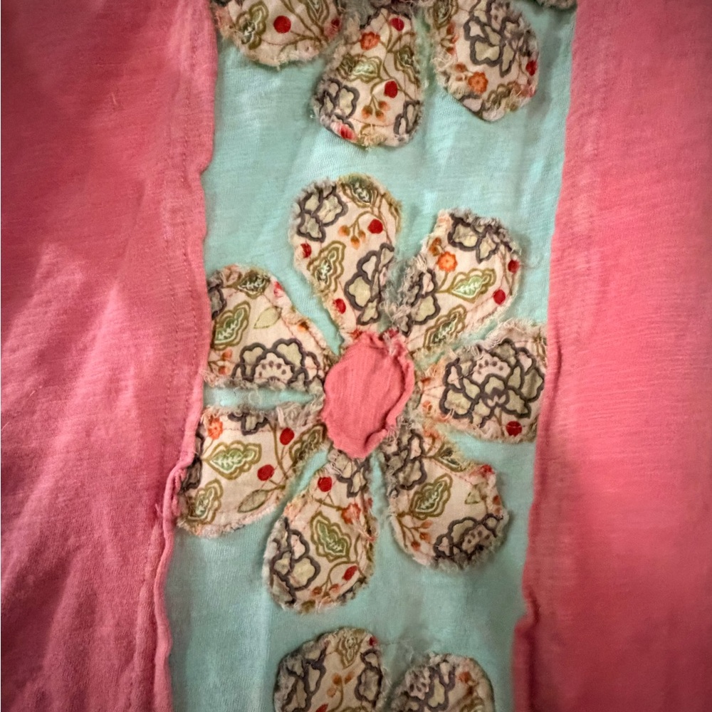 Chic Patchwork Tunic in Rose and Teal - image 2